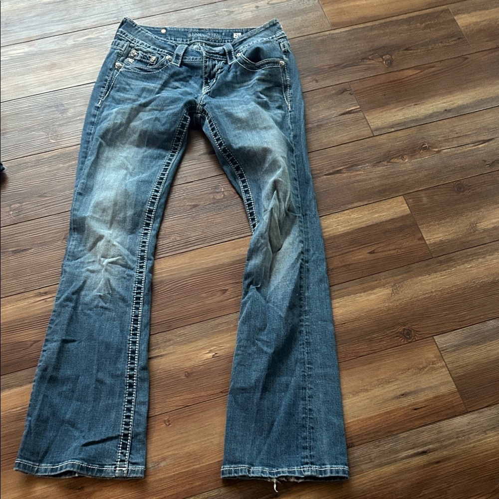 Miss Me Distressed Blue Flare Jeans